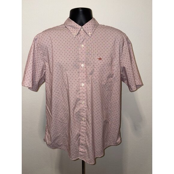 Dockers Short Sleeve Shirt Button Down Men 2XL Button Collar Pleated Back - Picture 1 of 9